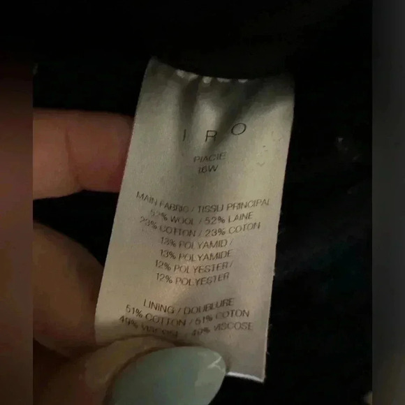 Iro Faux Shearling Piacie Jacket Oversized Navy Snap Front Heavy Pockets Size 34 - Picture 5 of 12